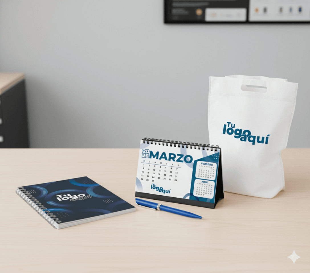 KIT 3 | CUADERNO CUADERNO 16X23, LAPICERO DRESDE, CALENDARIO BASE + 6 HOJAS